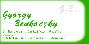 gyorgy benkoczky business card